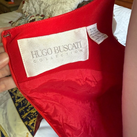 Vintage Hugo Buscati Silk Red Sheath Mini Dress - Picture 7 of 9